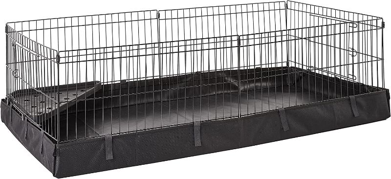 Photo 1 of AmazonBasics Canvas Bottom Pet Cage, Black - 46.65"L x 13.78"W x 23.62"H