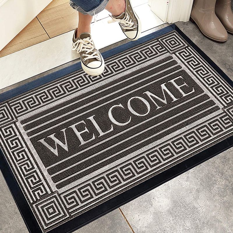 Photo 1 of  Welcome Door Mat with Non-Slip Heavy Duty Rubber Backing, Welcome Mats for Front Door 30" x 17", Absorb Mud Easy Clean Front Door Mats for Home Entrance, Welcome Outdoor Doormat for Outside Waterproof 