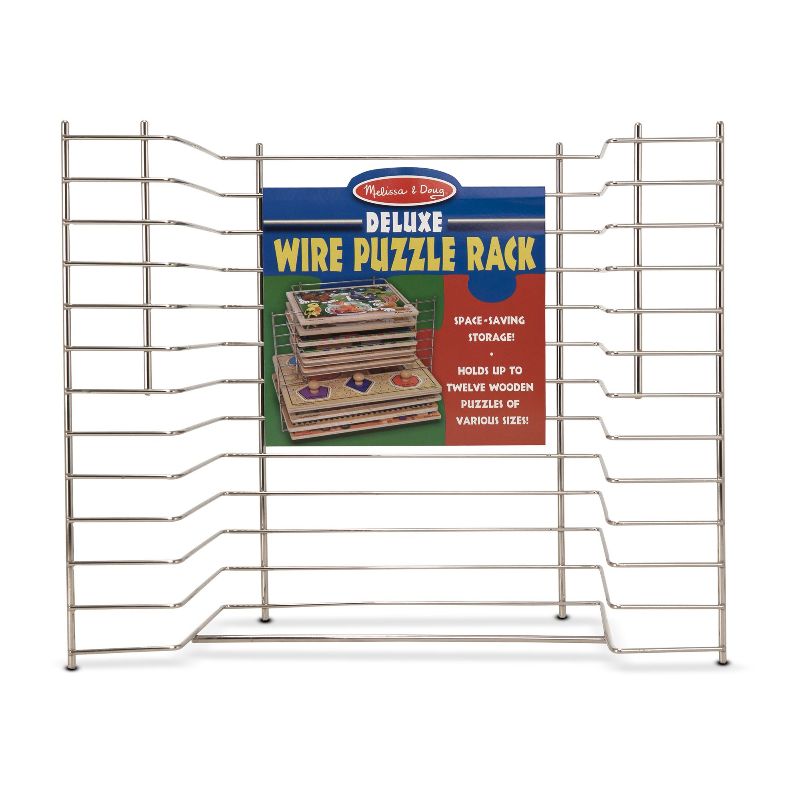 Photo 1 of  Melissa & Doug Deluxe Metal Wire Puzzle Storage Rack for 12 Small and Large Puzzles 