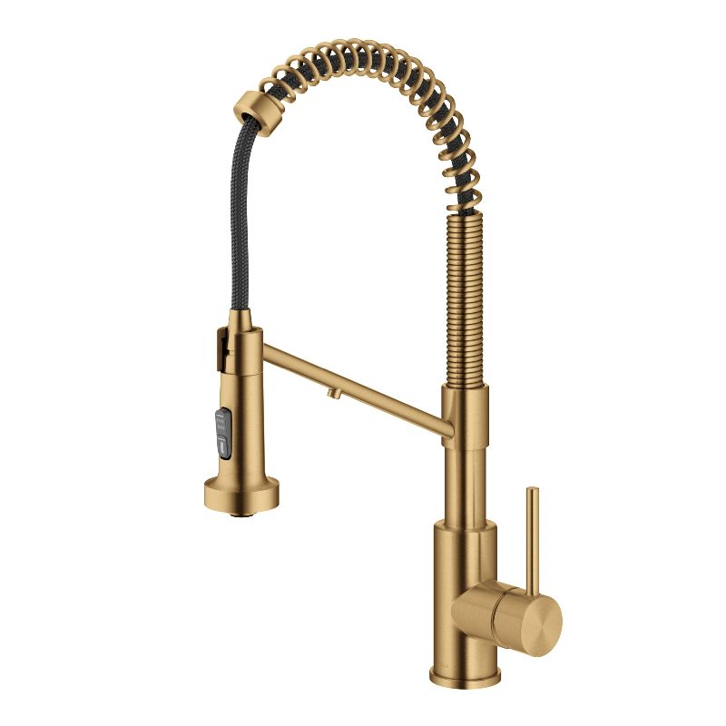 Photo 1 of  Kraus KFF-1610BB Bolden 2-in-1 Commercial Style Pull-Down Single Handle Water Filter Kitchen Faucet for Water Filtration System, Brushed Brass 