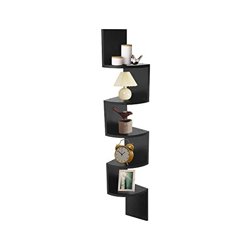 Photo 1 of  AZL1 Life Concept Corner Shelves for Home Office Decor, Bedroom, Livingroom, 7.75 Inches, Black 2 