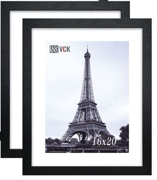 Photo 1 of 2 PACK VCK 16x20 Poster Frames 2 Pack Black MDF Wood and Polished Plexiglass Frame,Display Pictures in Horizontal and Vertical Black 16 x 20