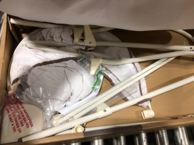 Photo 1 of Delta Children Deluxe Sweet Beginnings Bedside Bassinet - Portable Crib with Lights and Sounds, Falling Leaves Falling Leaves Bassinet