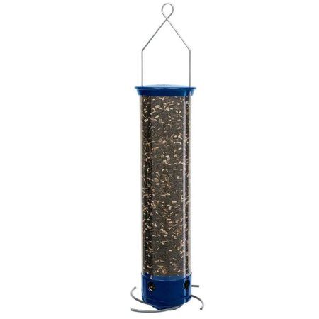 Photo 1 of  Droll Yankees Yankee Whipper Squirrel-Proof Tube Bird Feeder, Blue (1350510) 