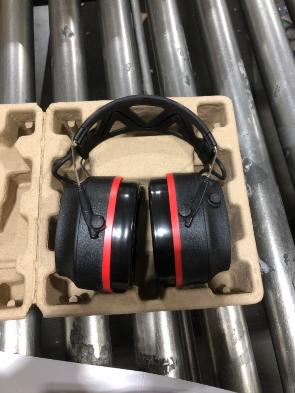 Photo 1 of 3M Pro-Comms Electronic Hearing Protection with Bluetooth Wireless Technology and External Microphones, Bluetooth Headphones, NRR 26 dB,Black/Red
