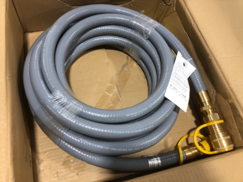 Photo 2 of 30FT 3/4" ID Natural Gas Hose with Quick Connect Fittings for NG/LP Propane Appliances, Grill, Patio Heaters, Generators, Pizza Oven, etc. Useful Indoors & Outdoors