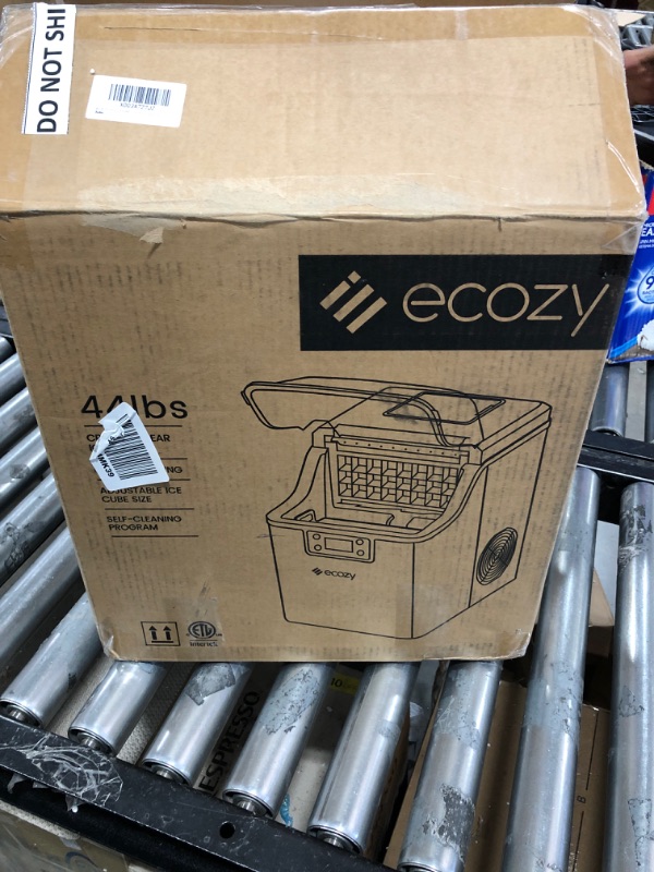 Photo 3 of ecozy Portable Ice Makers Countertop, 44lbs Per Day, 24 Cubes Ready in 13 Mins, 2 Ways to Add Water, Self-Cleaning Ice Maker with Ice Bags/Ice Scoop/Ice Basket for Home Office Bar Party, Silver