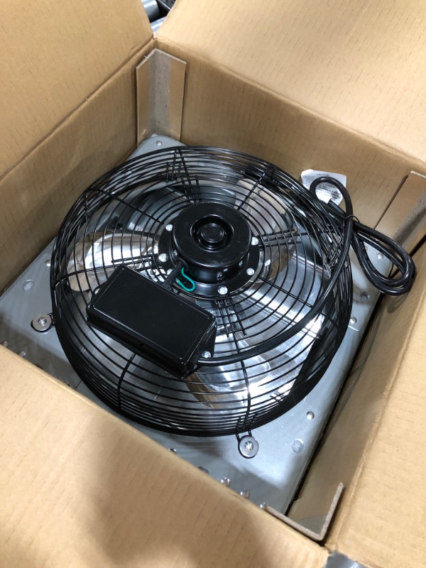 Photo 2 of KEN BROWN 12 Inch Shutter Exhaust Fan Wall Mounted,Aluminum with 1.65 Meters Power Cord Kit,High Speed 1800CFM,Vent fan for Commercial,Greenhouse,Attic,Shed,Shop Fan with Power Cord Kit