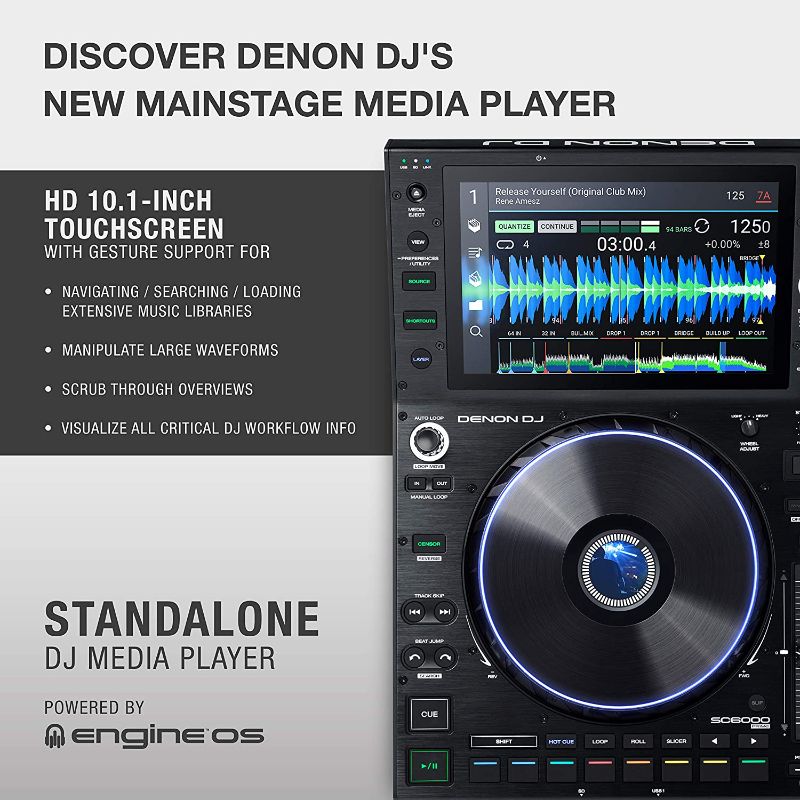 Photo 3 of Denon DJ SC6000 PRIME – Professional Standalone DJ Media Player with WiFi Music Streaming and 10.1-Inch Touchscreen