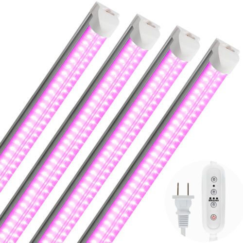 Photo 1 of 4 Pack 20W LED Grow Lights Full Spectrum T8 2FT LED 