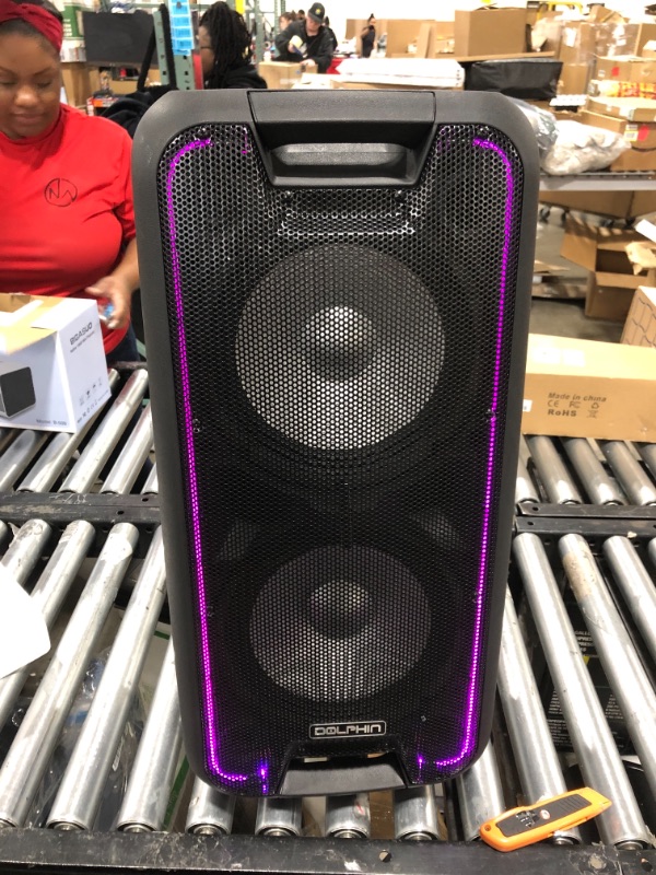 Photo 2 of Dolphin Party Speaker Wireless Bluetooth w/Wheels for Parties, Karaoke, DJ Speakers, Long Battery Life