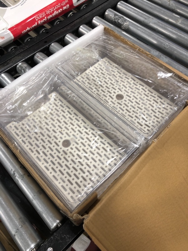 Photo 1 of 2 Pack Clear Pull-Out Bin Stackable Refrigerator Organizer Drawer Plastic Cabinets (13.5"X8.5"X5.5") 