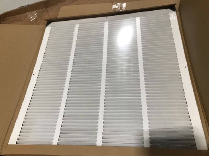 Photo 2 of 20" X 20" Steel Return Air Filter Grille for 1" Filter - Easy Plastic Tabs for Removable Face/Door - HVAC DUCT COVER - Flat Stamped Face - White [Outer Dimensions: 22.5 X 21.75] White 20 X 20