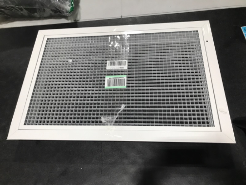 Photo 2 of 16" x 25" Cube Core Eggcrate Return Air Filter Grille for 1" Filter - Aluminum - White [Outer Dimensions: 18.5" x 27.5] 16 x 25 Return *Filter* Grille