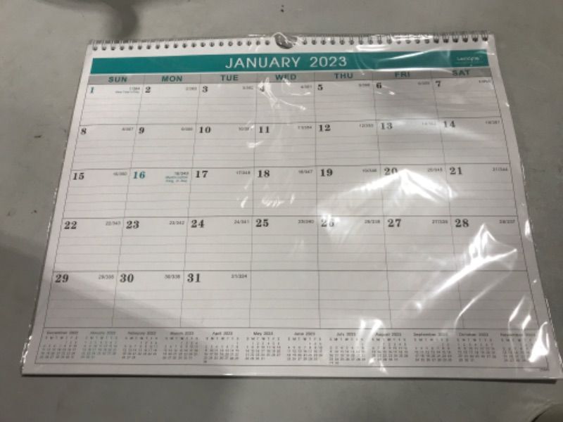Photo 1 of Calendar 2023 - 12 Monthly Wall Calendar 2023 from January 2023 to December 2023, 2023 Calendar with Julian Date, 14.75 x 11.5 Inches, Thick Paper for Organizing