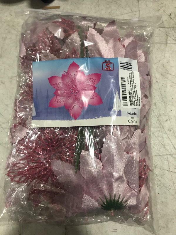 Photo 1 of 12 PCS CHRISTMAS GLITTER FLOWERS