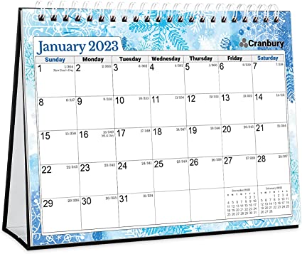 Photo 1 of 2- CRANBURY Small Desk Calendar 2023 2024 - (8x6", Seasons), Use to June 2024, Standing Desk Calendar, Colorful Monthly Designs, Stand Up Calendar 2023-24, Stickers for Calendars
