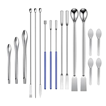 Photo 1 of 17 PCS Capsule Filling Machine Tool Kits - Micro Lab Sampling Scoop Spoon Spatula Filling Tray - Mini Herb Powder Tamper Tool - Gel Cap Pill Capsules Filler Maker Making Tool - Size #000 00 0 1 2 3
