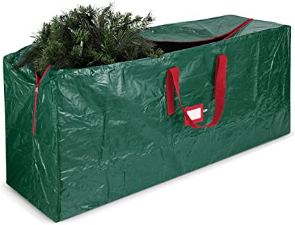 Photo 1 of Zober Large Christmas Tree Storage Bag - Fits Up to 9 ft Tall Holiday Artificial Disassembled Trees with Durable Reinforced Handles & Dual Zipper - Waterproof Material Protects from Dust, Moisture & Insect (Green)
