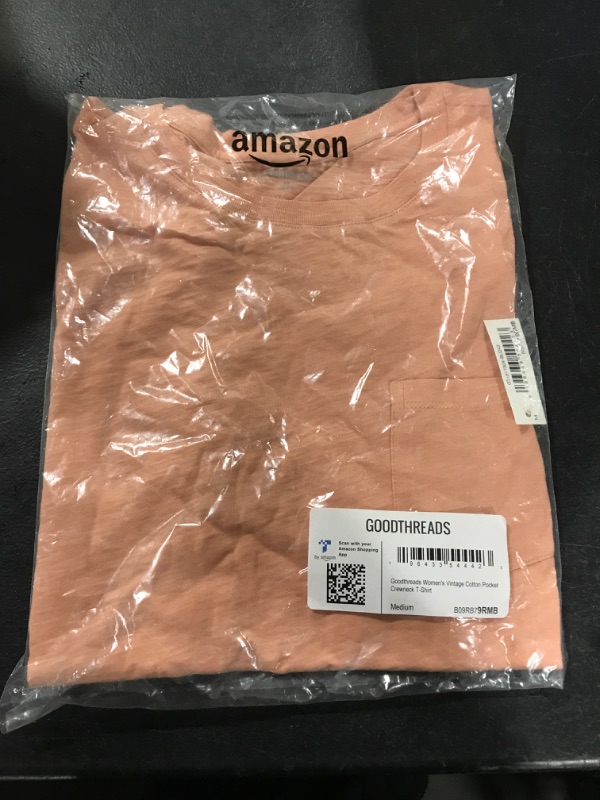 Photo 2 of Amazon Essentials Women's Vintage Cotton Pocket Crewneck T-Shirt (Previously Goodthreads), Multipacks 1 Dusty Pink Medium