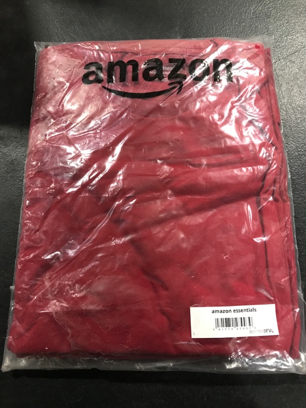 Photo 2 of Amazon Essentials Men's Slim-Fit Short-Sleeve Crewneck T-Shirt, Pack of 2 Large Red No Pocket