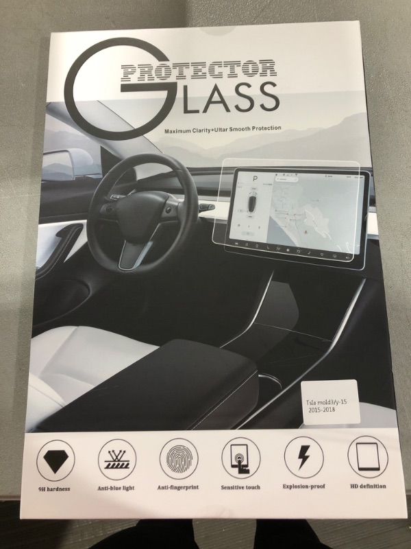 Photo 2 of AOAO Matte Tempered Film for Tesla Model Y/Model 3 15" Tempered Glass Center Control Touchscreen Protector Frosted Anti-Glare 9H Anti-Scratch and Shock Resistant(Model 3/Y)