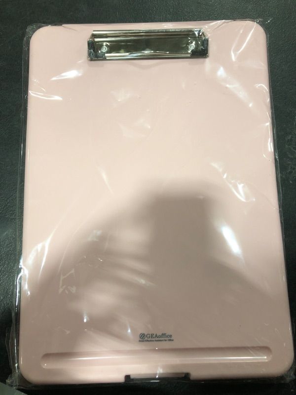 Photo 2 of Clipboard with Storage Pink, Plastic Storage Clip Boards with Low Profile Clip, Nursing Clipboards Hold 150 Letter Size Sheets, Teacher Folder Clipboard Case, Smooth Writing for School Work CPB-PK