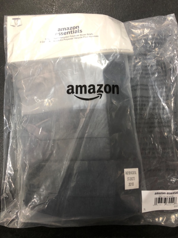 Photo 2 of Amazon Essentials Men's 3-Pack Boxer Shorts X-Large Light Grey/Dark Grey/Black