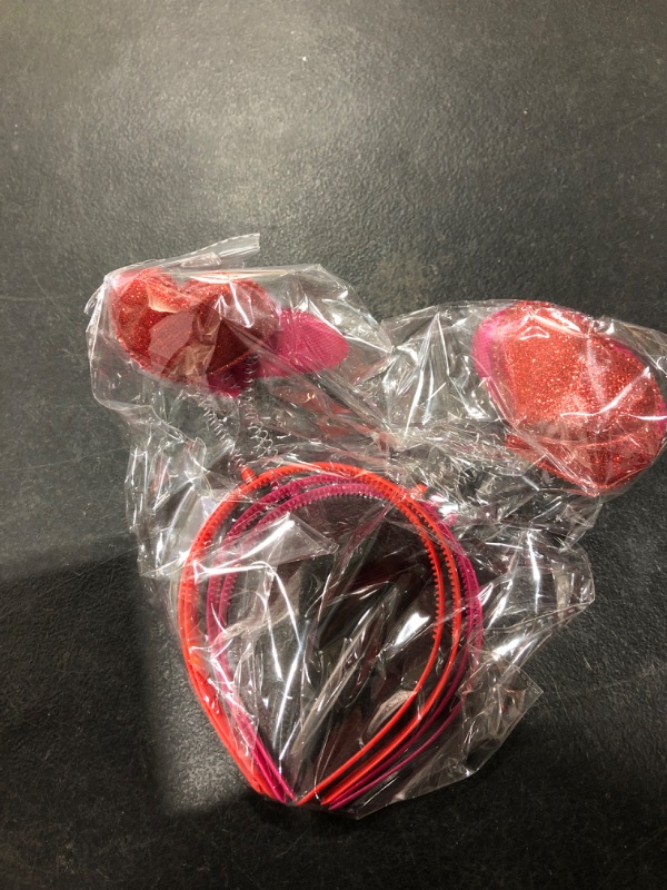 Photo 3 of 8 Pieces Valentines Heart Headbands for Kids and LED Light up Heart Necklace Red Color Set, Fun Valentines Party Costume Favors, Valentines Day Classroom Exchange Gifts for School Students