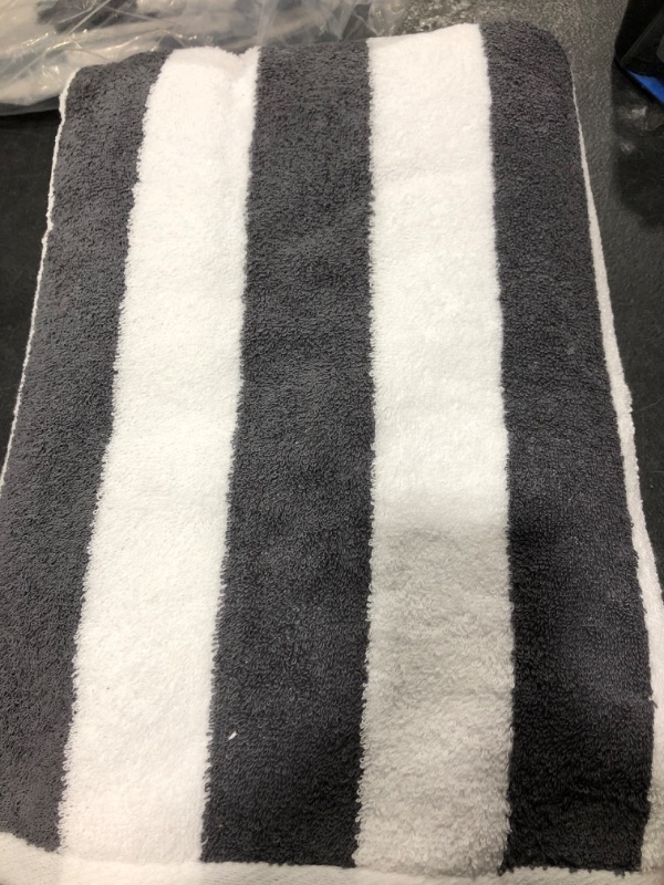 Photo 1 of Amazon Basics Cabana Stripe Beach Towel - Pack of 4 Grey 