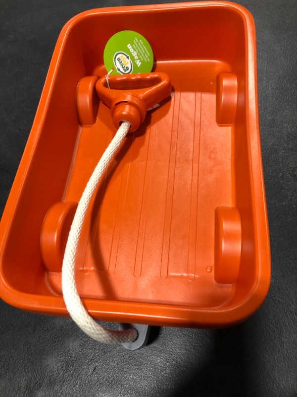 Photo 2 of Green Toys Wagon, Orange - Pretend Play, Motor Skills, Kids Outdoor Toy Vehicle. No BPA, phthalates, PVC. Dishwasher Safe, Recycled Plastic, Made in USA.