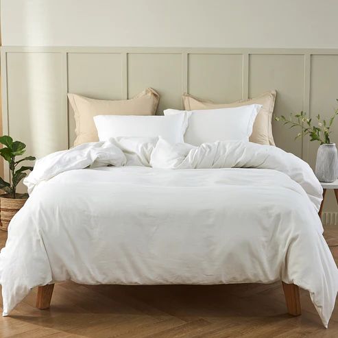 Photo 1 of  Cotton Duvet Cover Queen - Cover Set for All Season (Queen, 90x90'') Queen  White