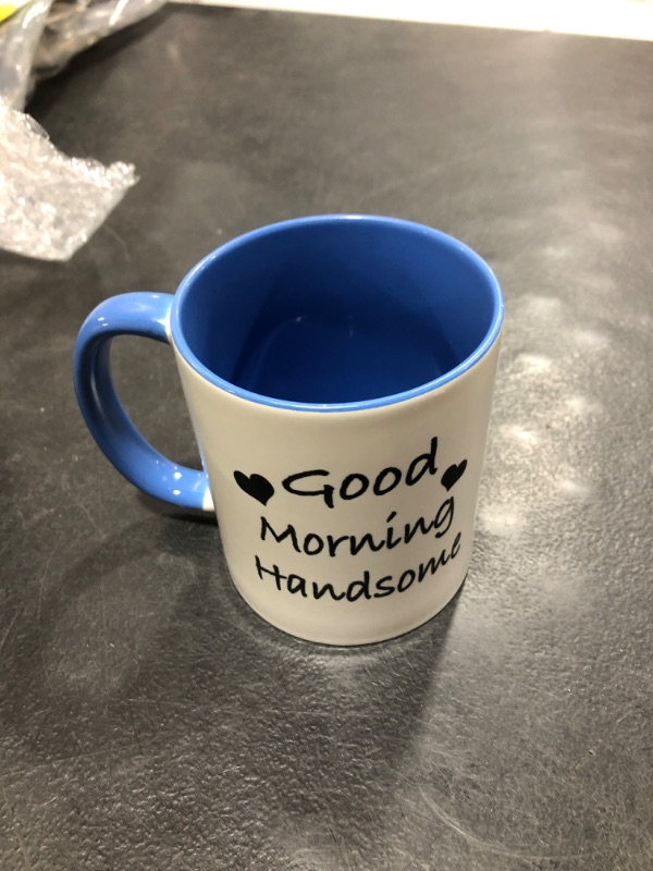 Photo 3 of 3dRose Saying-Good Morning Handsome Two Tone Blue Mug, 1 Count (Pack of 1)
