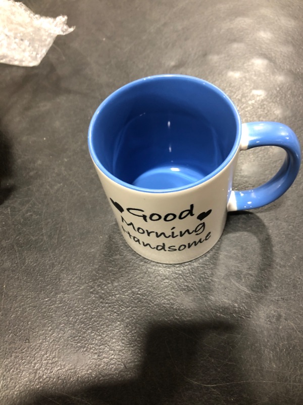 Photo 2 of 3dRose Saying-Good Morning Handsome Two Tone Blue Mug, 1 Count (Pack of 1)
