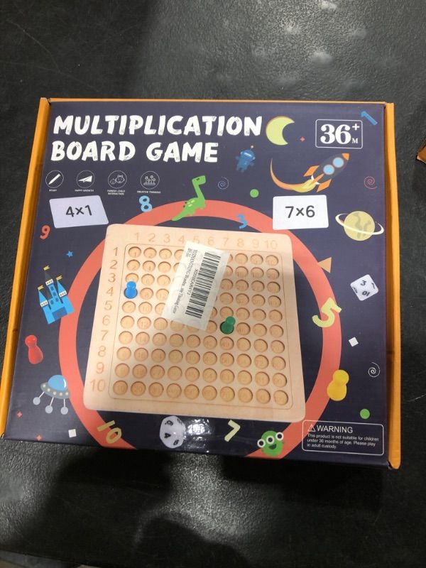 Photo 3 of YUZHANGTONG Wooden Montessori Multiplication Board Game for Children Learning Educational Toys Math Counting Hundred Board Interactive Thinking Game
