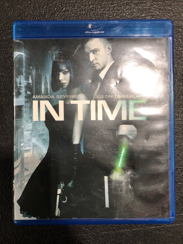 Photo 1 of In Time Blu-ray Disc. PRIOR USE. PHOTO FOR REFERENCE.

