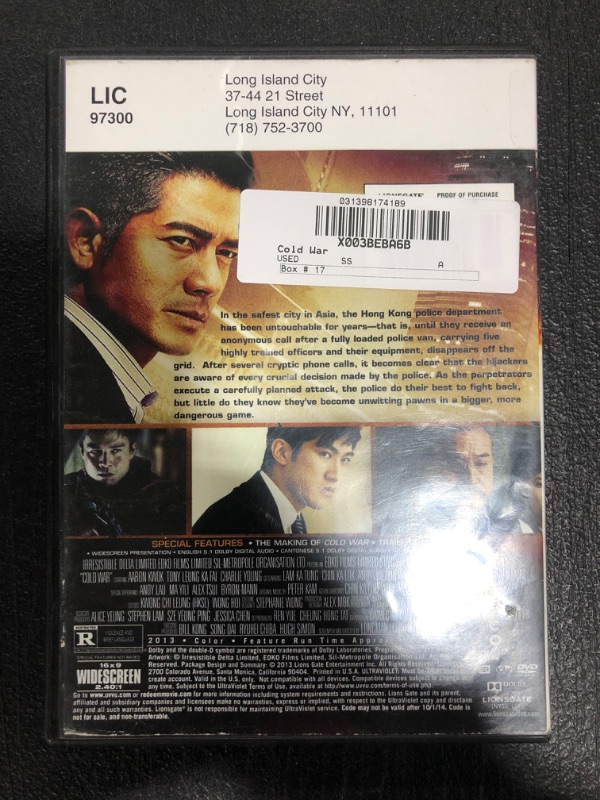 Photo 2 of "COLD WAR" MOVIE DVD, PRIOR USE. 