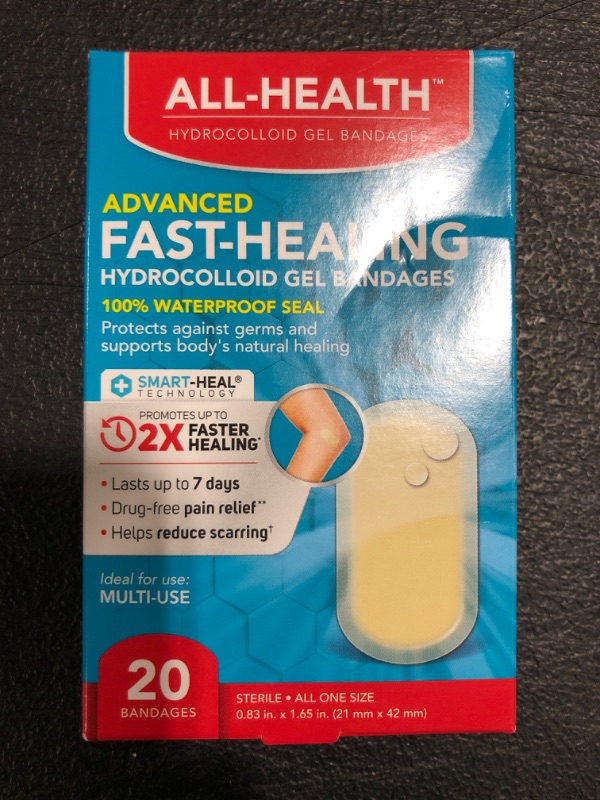 Photo 2 of All Health All Health Advanced Fast Healing Hydrocolloid Gel Bandages, Regular 20 Ct 2X Faster Healing for First Aid Blisters or Wound Care, 20 Count
