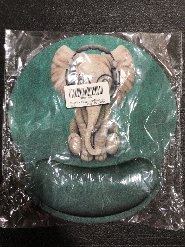 Photo 1 of ELEPHANT WEARING HEADPHONES MEMORY FOAM MOUSE PAD. 