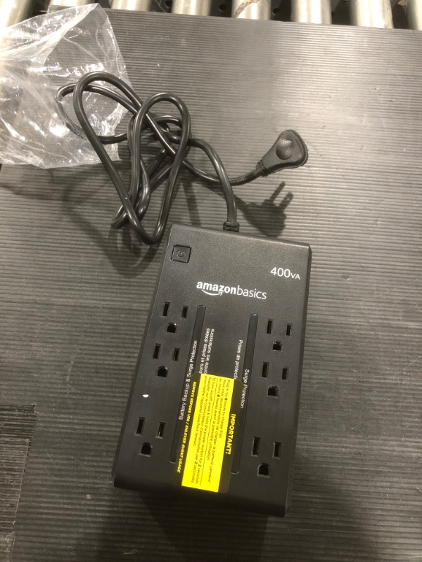 Photo 2 of Amazon Basics Standby UPS 400VA 255W Surge Protector Battery Power Backup, 6 Outlets - Black Standby 6 Outlet (400VA)