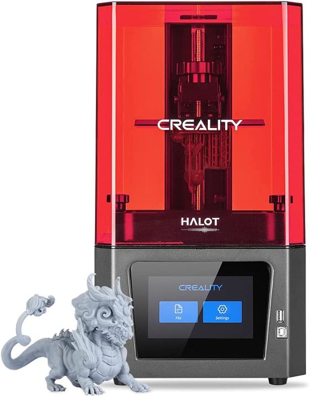 Photo 1 of Creality Official HALOT-ONE CL-60 Resin 3D Printer Integral Lighting Dual Cooling & Filtering System Easy Slicing LCD Resin 3D Printer 5" Monochrome LCD 2K Printing Size (Halot One Red)
