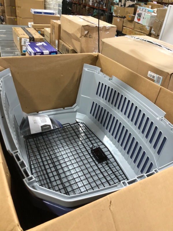 Photo 1 of Amazon Basics Two-Door Top-Load Hard-Sided Pet Travel Carrier Plastic Vent 40-Inch