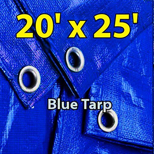 Photo 1 of 20'x25' Blue Multi-purpose 6ml Waterproof Poly Tarp Cover with Tent Shelter Camping Tarpaulin by Prime Tarps
