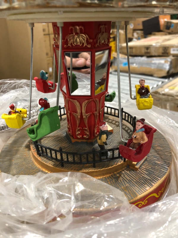 Photo 3 of Musical Christmas Carousel Animated Pre-lit Musical Carnival Snow Village Perfect Addition to Your Christmas Indoor Decorations & Christmas Village Display