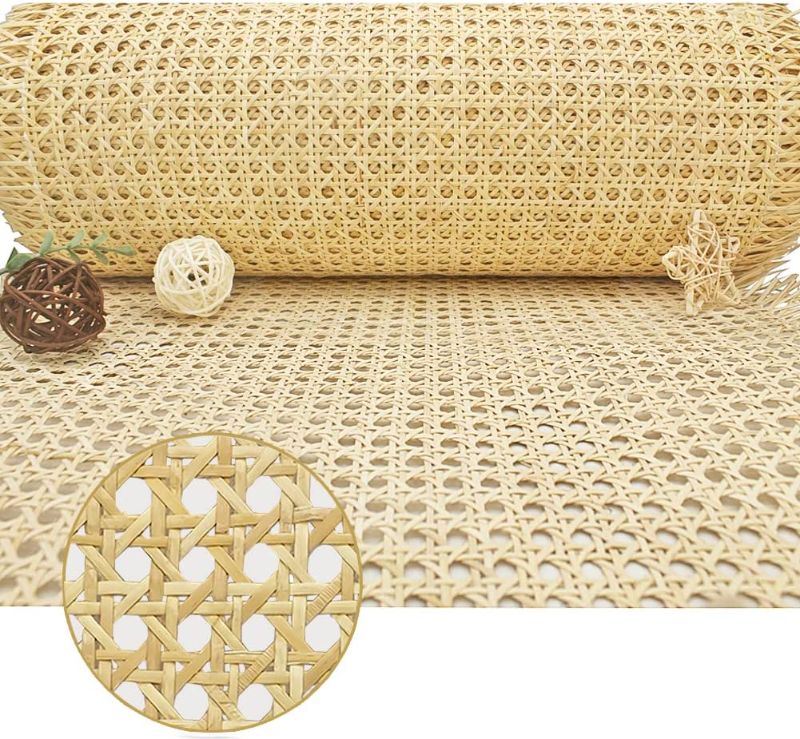 Photo 1 of 18" Widthx2Feet Cane Webbing Caning Supplies Caning Material Gold Cane Webbing Roll Contact Paper Cane Sheets for Furniture 12 Caning Material for Chairs Kit Rattan Mesh Dark Cane Webbing Roll?2 FEET)
