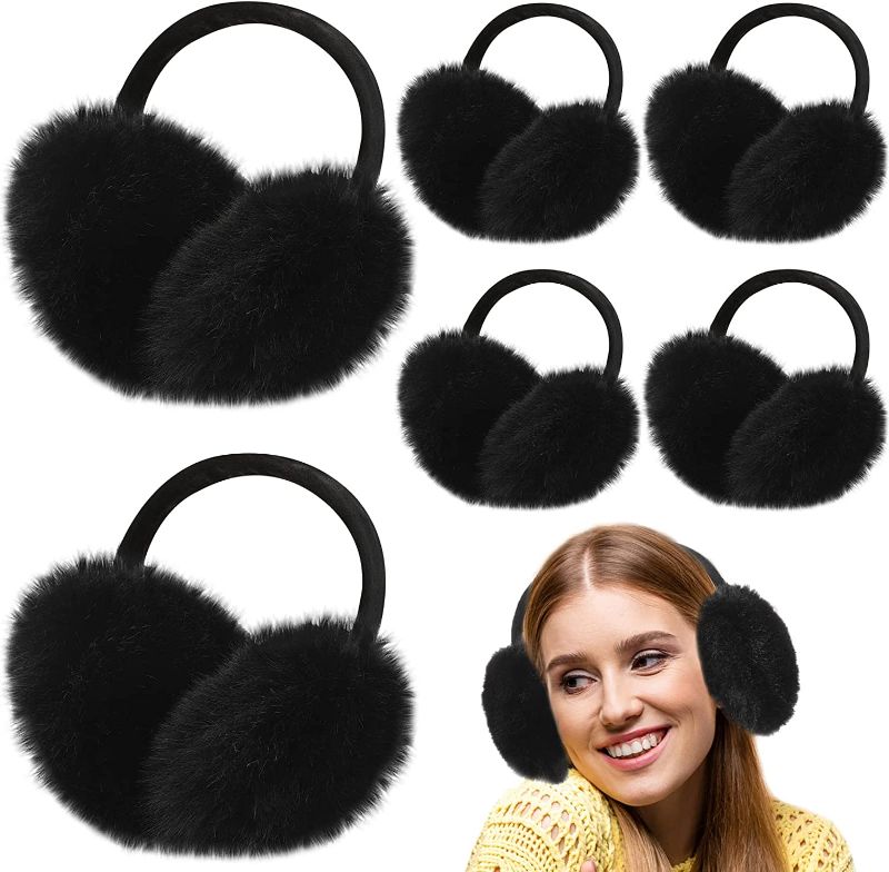 Photo 1 of 6 Pcs Ear Muffs Winter for Women,Warm Ear Muffs Outdoor Foldable EarMuffs Faux Fur Ear Cover for Women Girls
