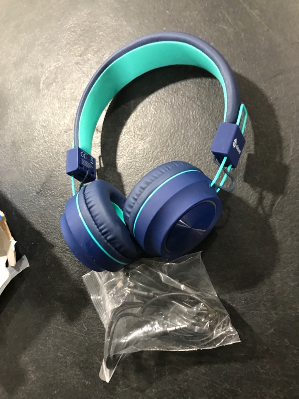 Photo 1 of iClever BTH03 Kids Bluetooth Headphones Safe Volume, Colorful LED Lights, 25H Playtime, Stereo Sound Mic, Bluetooth 5.0, Foldable, On Ear Kids Wireless Headphones for Tablet Airplane, Blue
