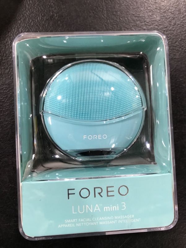 Photo 2 of FOREO LUNA mini 3 Ultra-hygienic Facial Cleansing Brush, All Skin Types, Face Massager for Clean & Healthy Face Care, Extra Absorption of Facial Skin Care Products, Waterproof Mint 1 Count (Pack of 1)