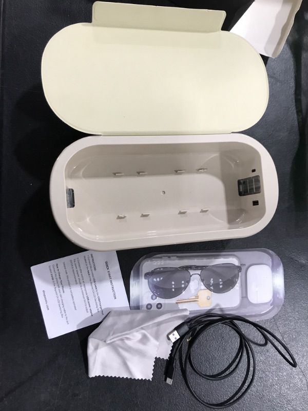 Photo 2 of Bondir Beyond UV+O3 Sanitizer Box and Universal Charger UV and Ozone Disinfector for Phone, Mask, Makeup Brush, Nail Tool (Almond Oil)
