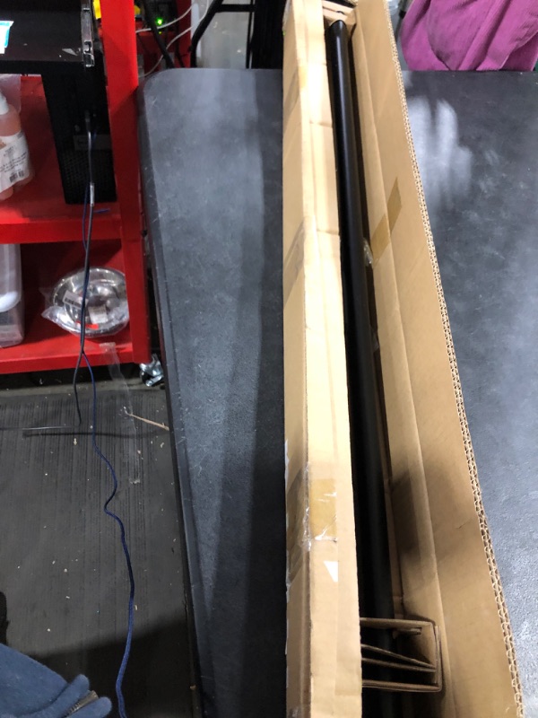 Photo 1 of Umbra Cappa 1-Inch Curtain Rod, Includes 2 Matching Finials, Brackets & Hardware, 66 to 120-Inches, Black Black 66 to 120-Inch Curtain Rod